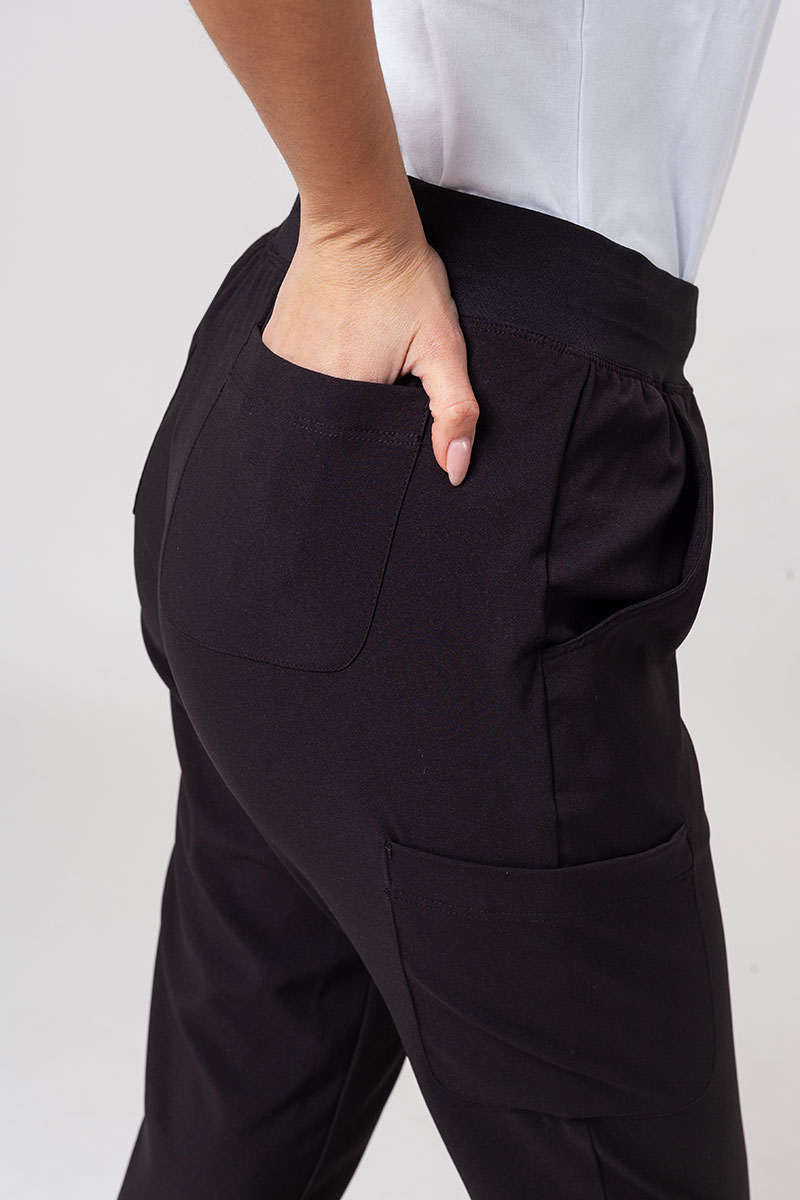 Women's Maevn Momentum scrubs set (Asymetric top, Jogger trousers) black-12