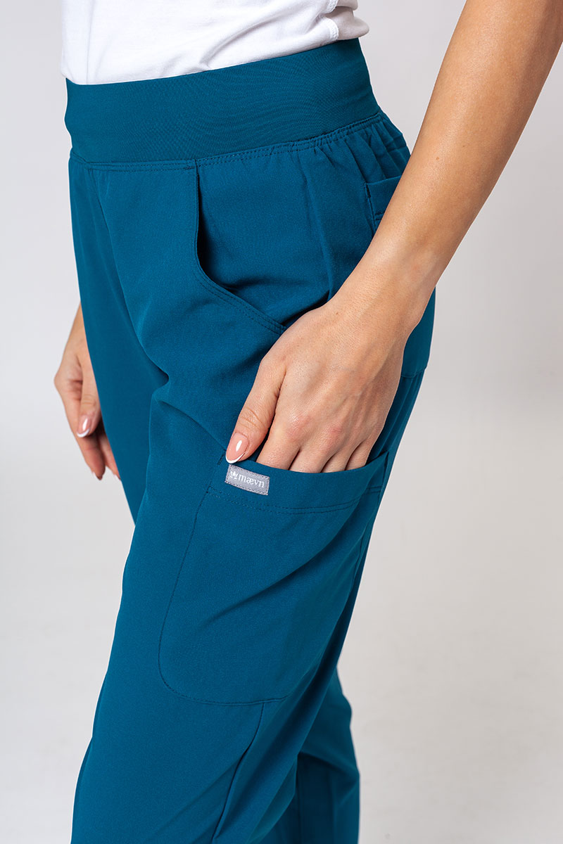 Women's Maevn Momentum scrubs set (Asymetric top, Jogger trousers) caraibbean blue-10