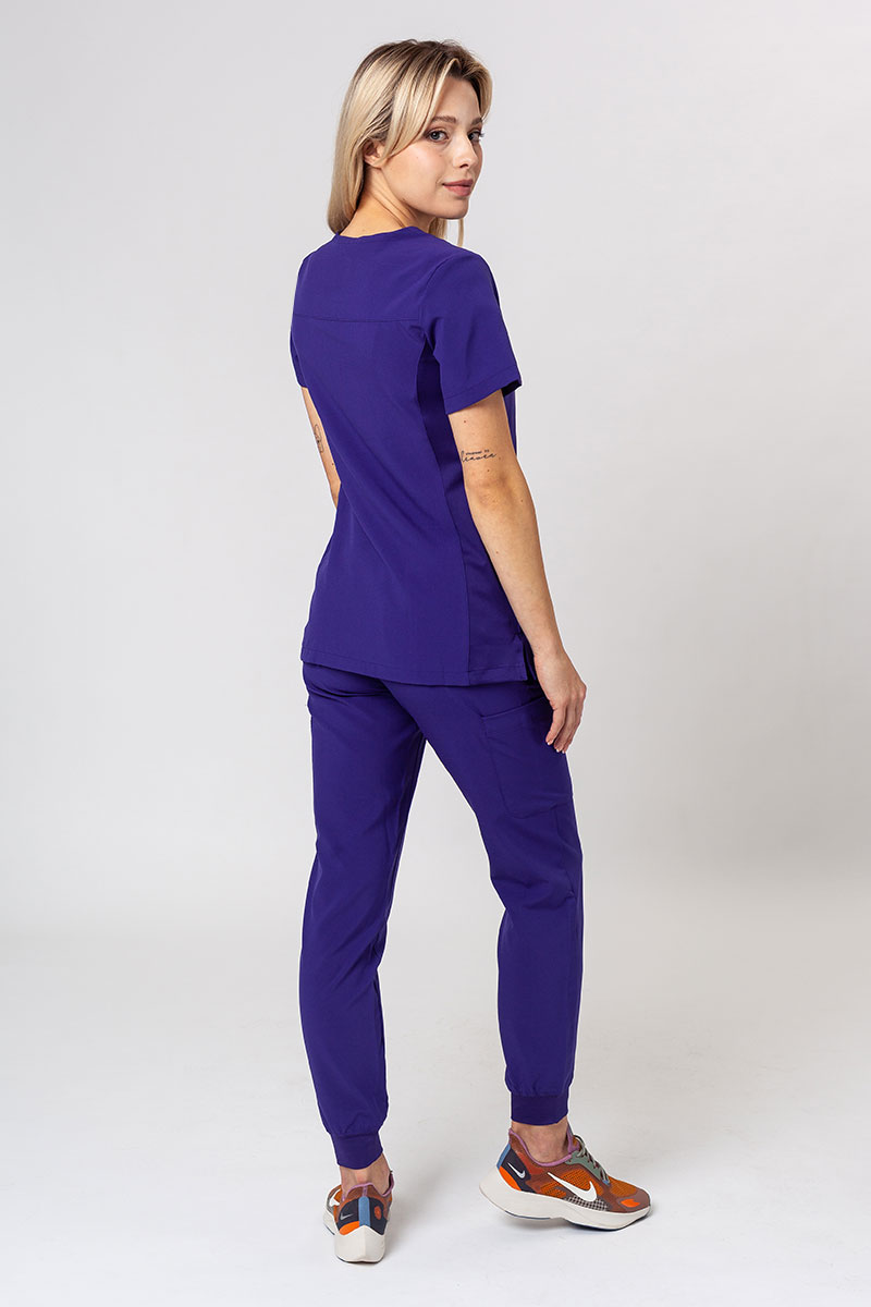 Women's Maevn Momentum scrubs set (Asymetric top, Jogger trousers) grape-1
