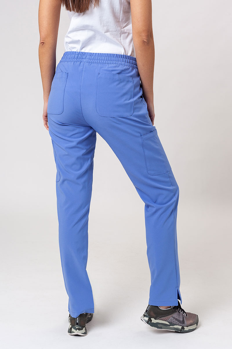 Women's Maevn Momentum scrubs set (Double V-neck top, 6-pocket trousers) ceil blue-9