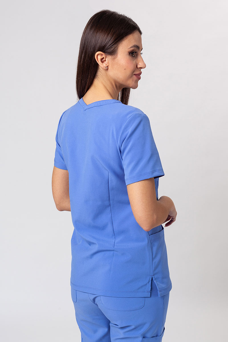 Women's Maevn Momentum scrubs set (Double V-neck top, 6-pocket trousers) ceil blue-3
