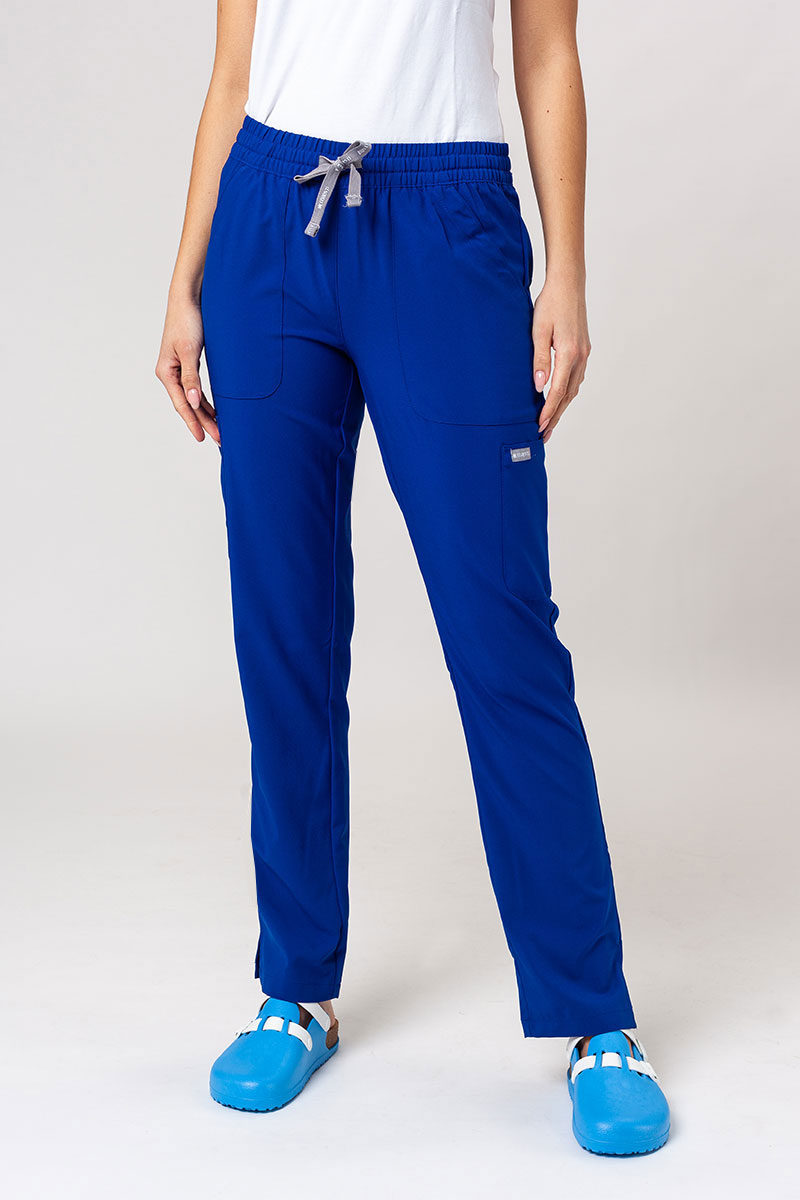 Women's Maevn Momentum scrubs set (Double V-neck top, 6-pocket trousers) galaxy blue-8
