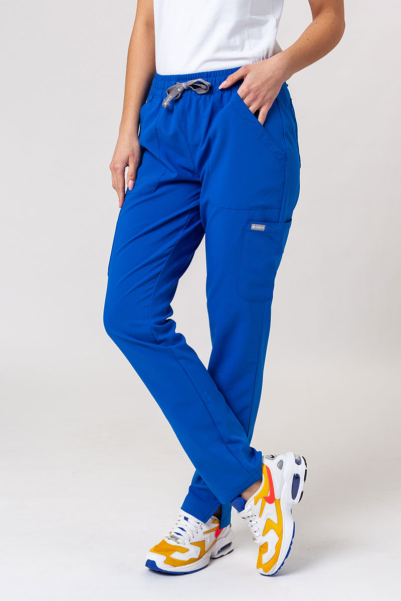 Women's Maevn Momentum scrubs set (Double V-neck top, 6-pocket trousers) royal blue-8