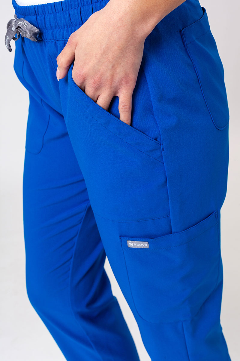 Women's Maevn Momentum scrubs set (Double V-neck top, 6-pocket trousers) royal blue-11