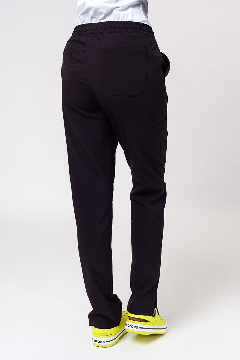 Women's Maevn Momentum scrubs set (Double V-neck top, 6-pocket trousers) black-15