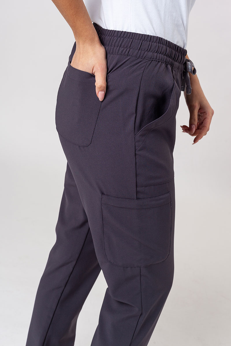 Women's Maevn Momentum scrubs set (Double V-neck top, 6-pocket trousers) pewter-11