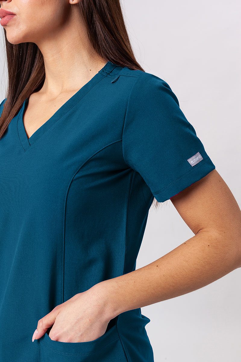 Women's Maevn Momentum scrubs set (Double V-neck top, 6-pocket trousers) caribbean blue-4