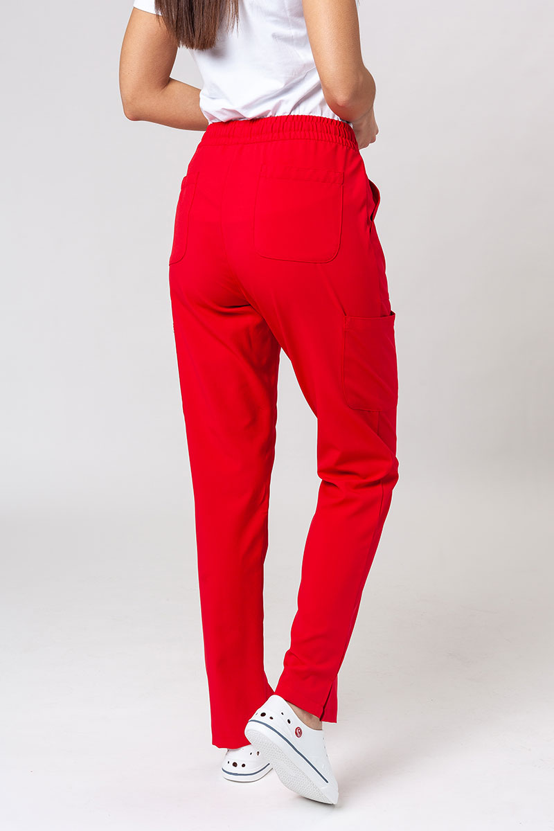 Women's Maevn Momentum scrubs set (Double V-neck top, 6-pocket trousers) red-9