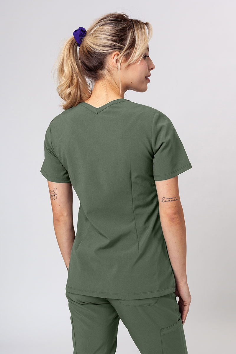 Women's Maevn Momentum scrubs set (Double V-neck top, 6-pocket trousers) olive-3