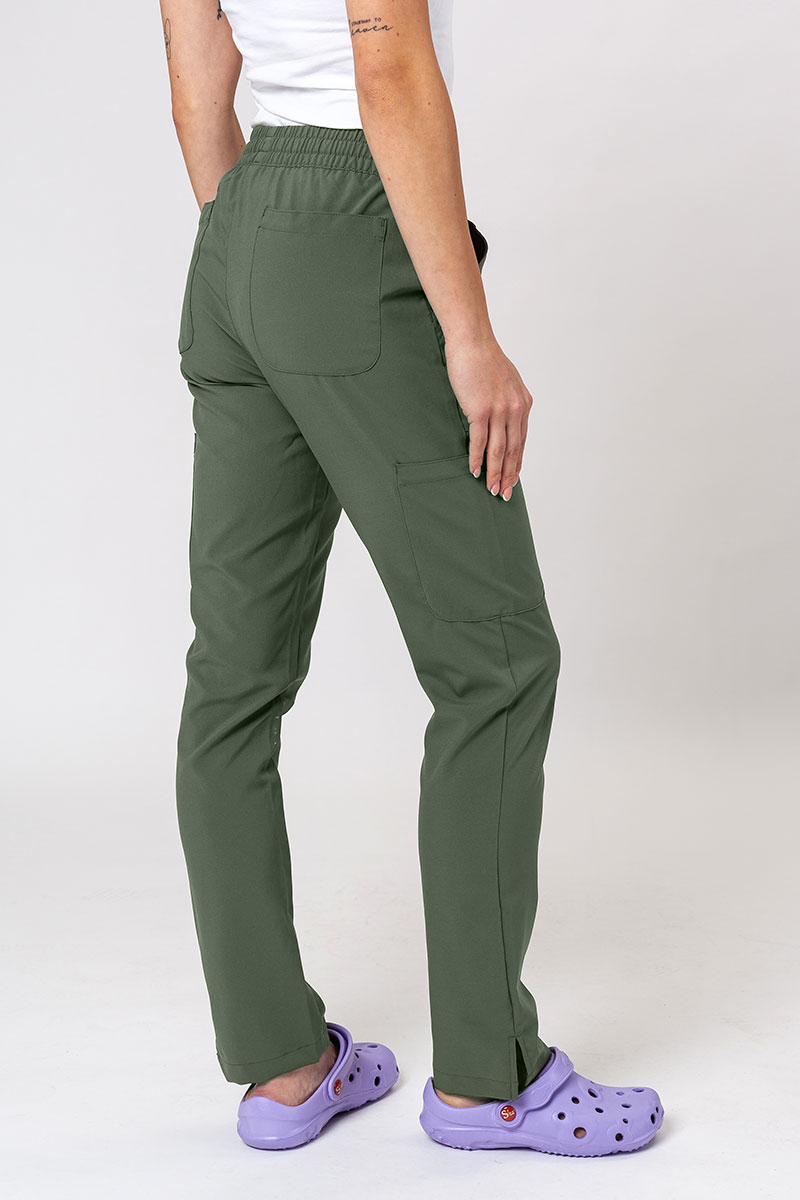 Women's Maevn Momentum scrubs set (Double V-neck top, 6-pocket trousers)  olive