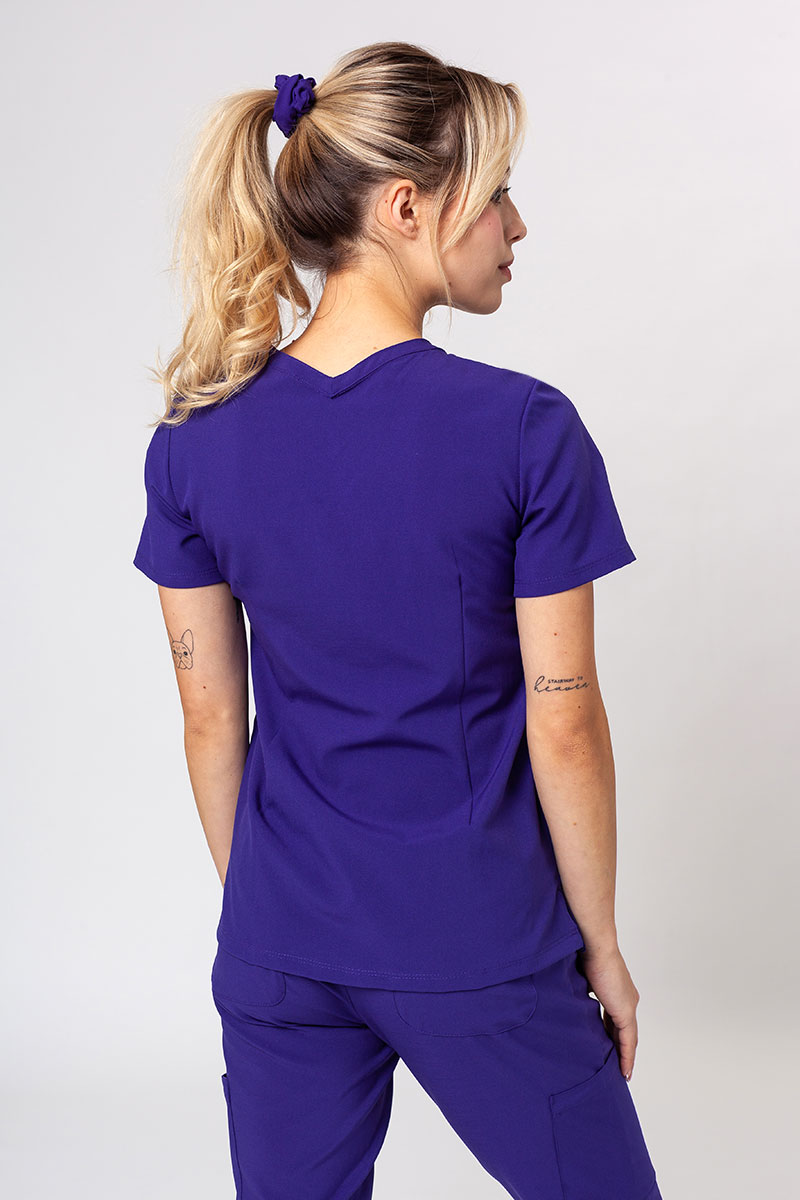 Women's Maevn Momentum scrubs set (Double V-neck top, 6-pocket trousers) grape-4