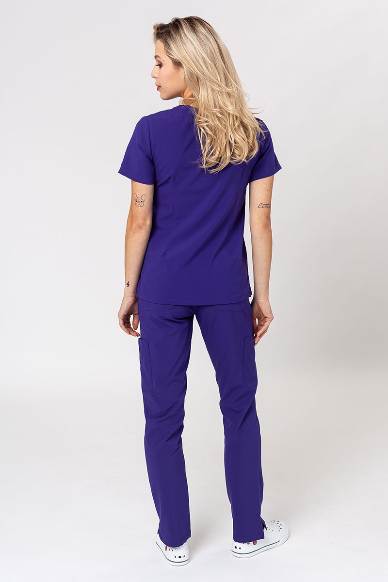 Women's Maevn Momentum scrubs set (Double V-neck top, 6-pocket trousers) grape-1