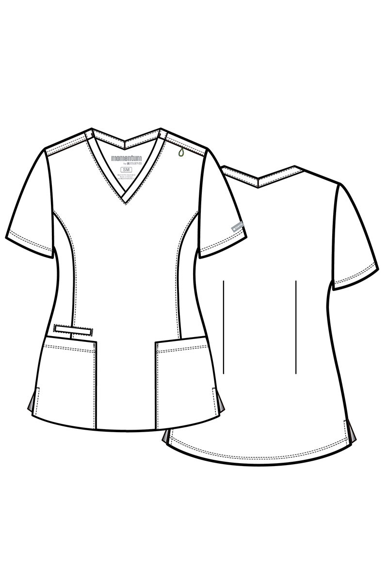 Women's Maevn Momentum scrubs set (Double V-neck top, 6-pocket trousers) pewter-14