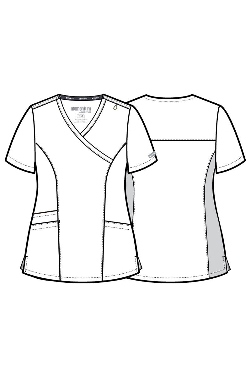 Women's Maevn Momentum scrubs set (Asymetric top, Jogger trousers) pewter-14