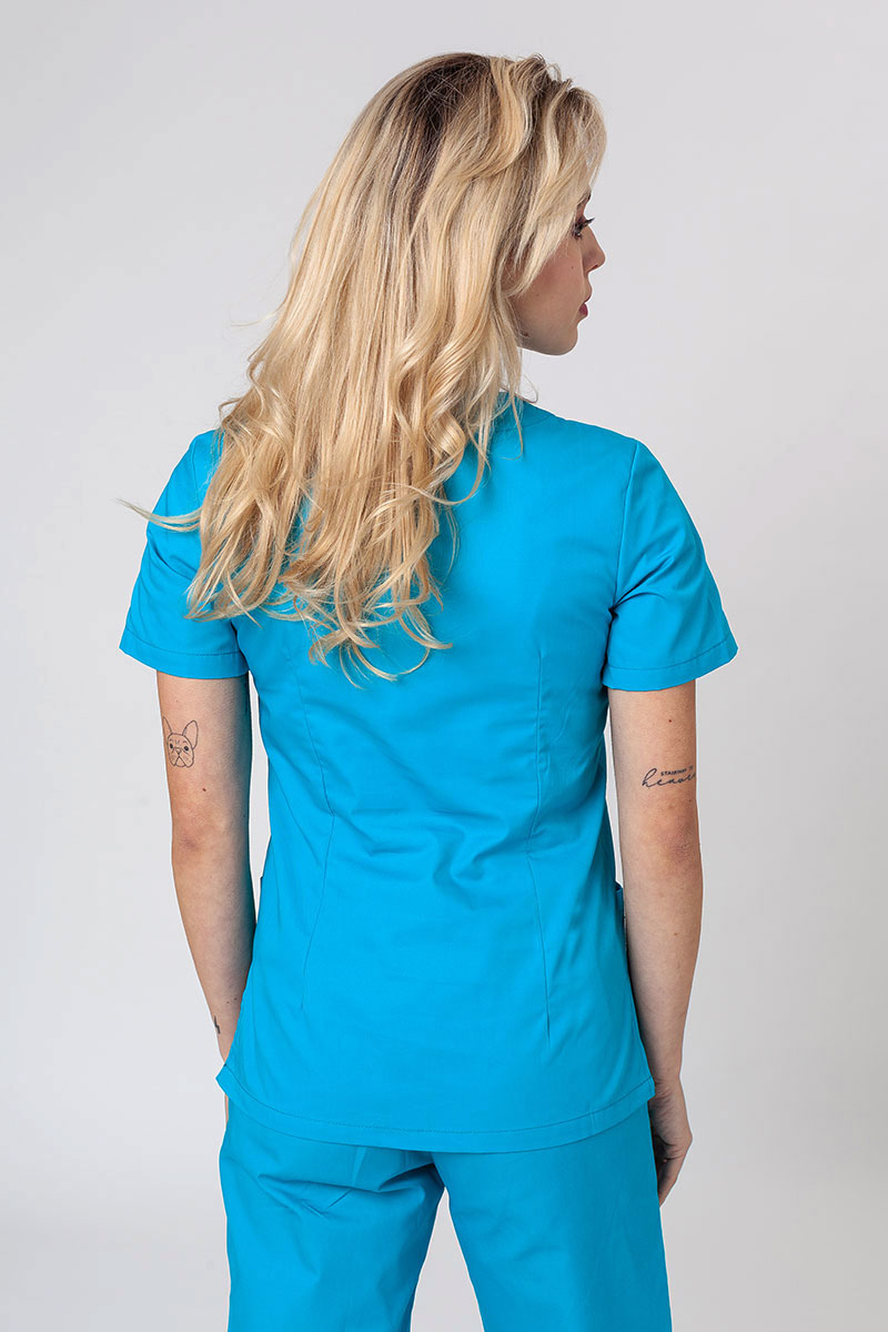 Women’s Sunrise Uniforms Basic Classic scrubs set (Light top, Regular trousers) turquoise-3