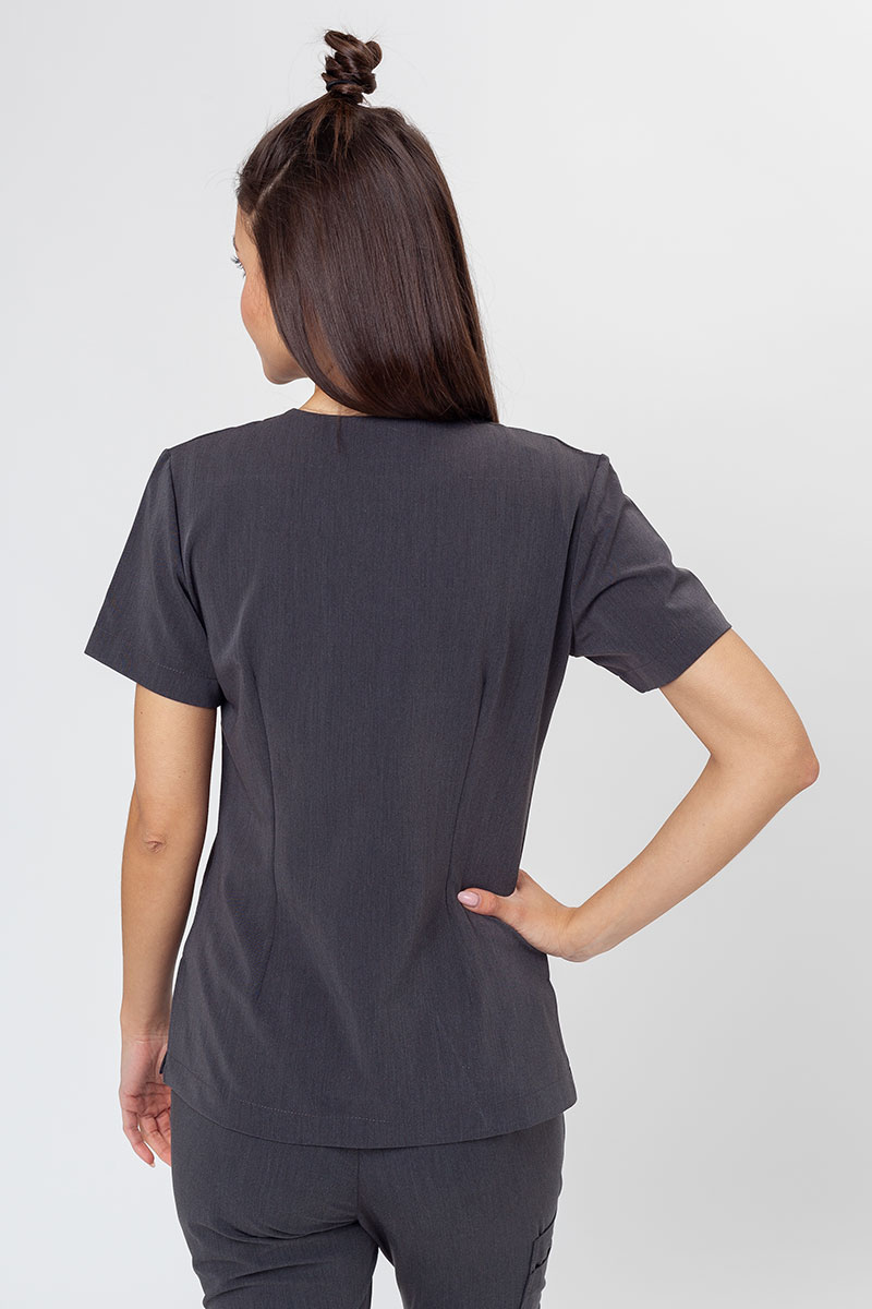 Women’s Sunrise Uniforms Premium Joy scrub top heather grey-1