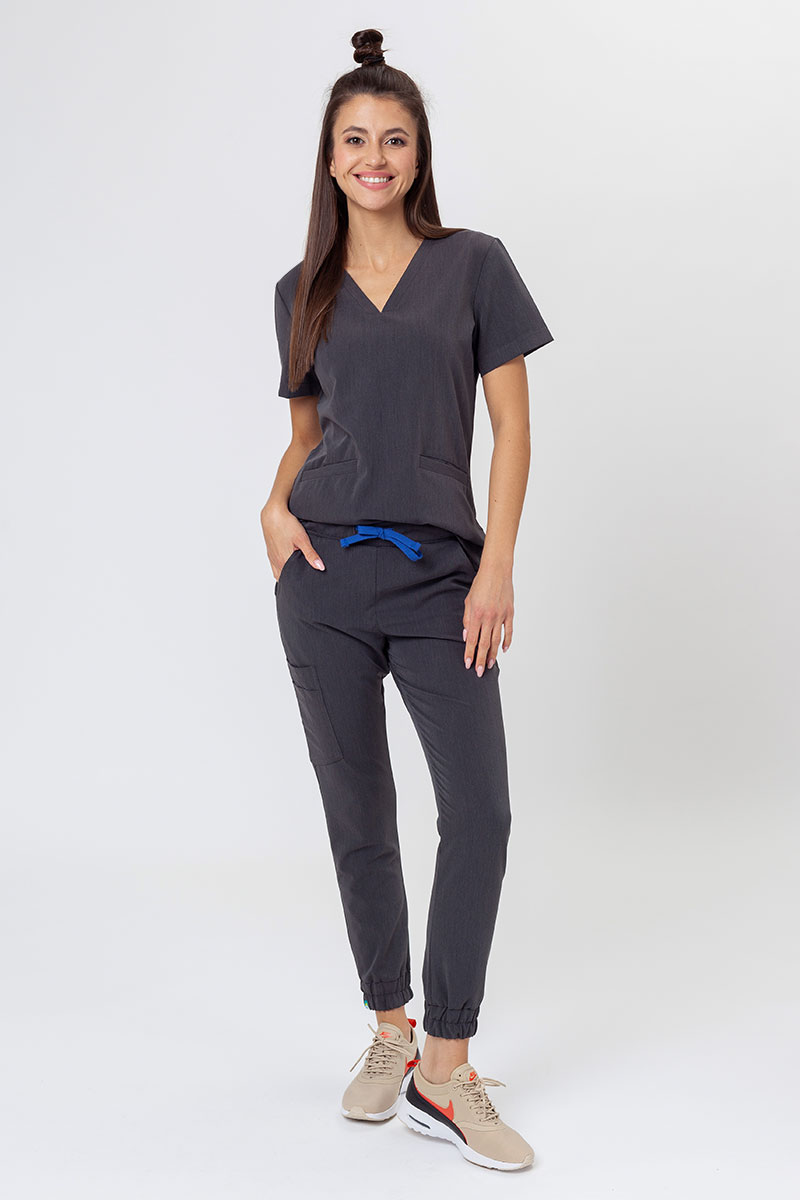 Women's Sunrise Uniforms Premium Chill jogger scrub trousers heather grey-9