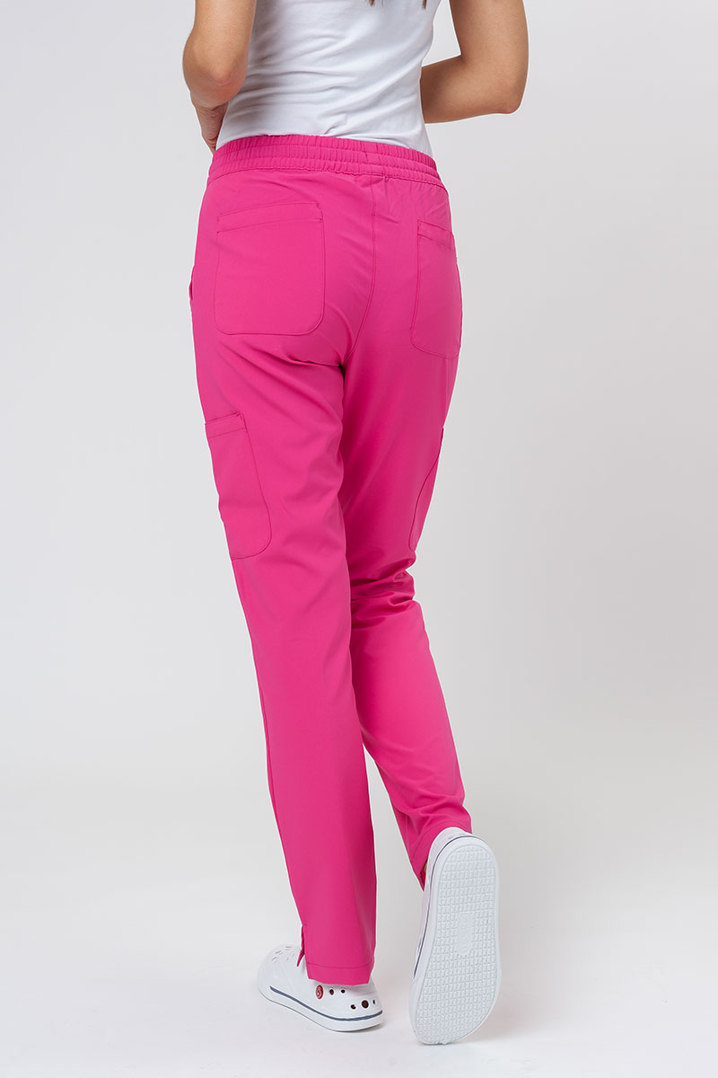 Women's Maevn Momentum scrubs set (Double V-neck top, 6-pocket trousers)  hot pink