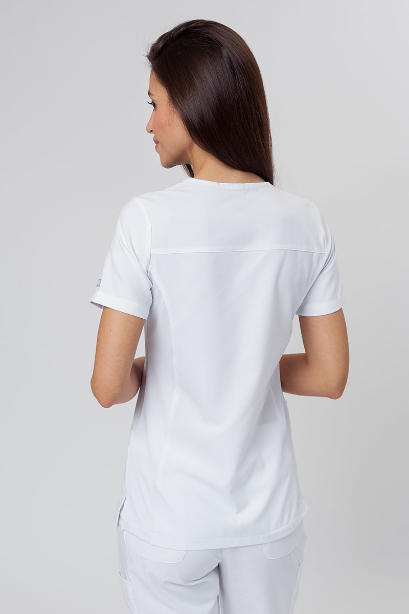 Women's Maevn Momentum scrubs set (Asymetric top, Jogger trousers) white-3