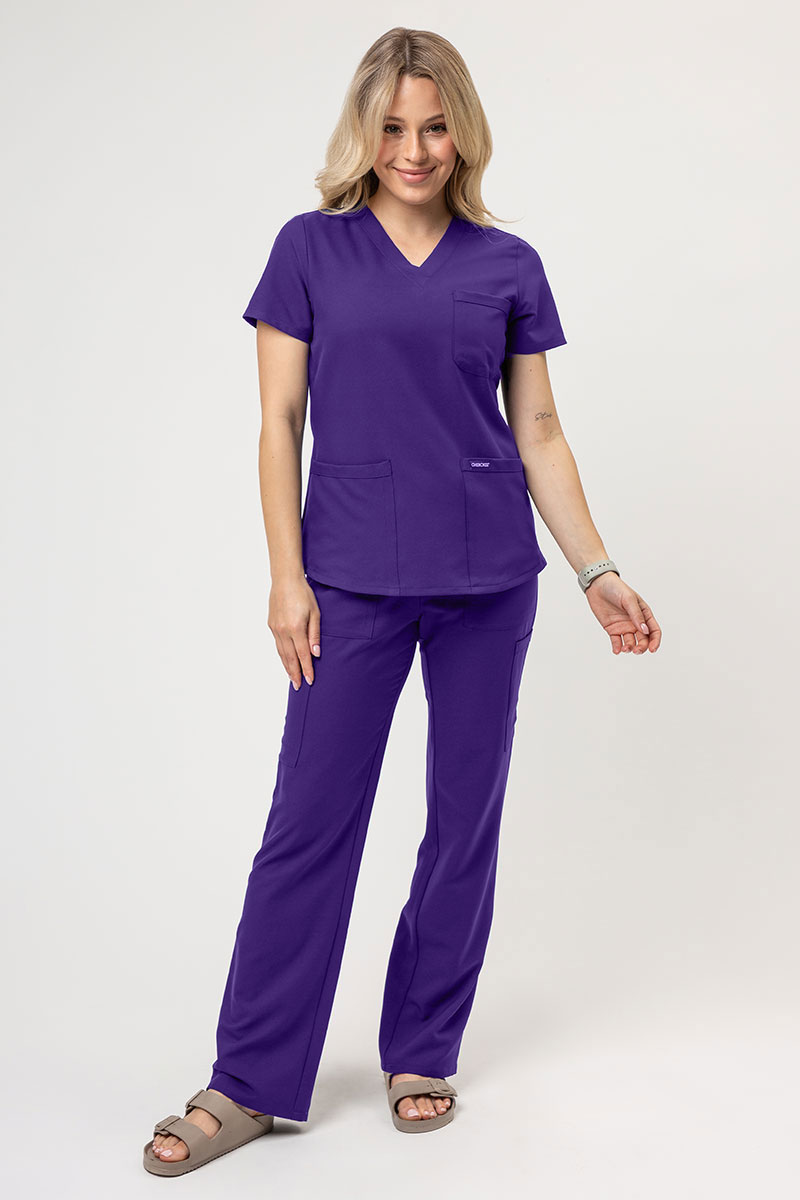 Women's Cherokee Ultra V-neck scrub top purple-4