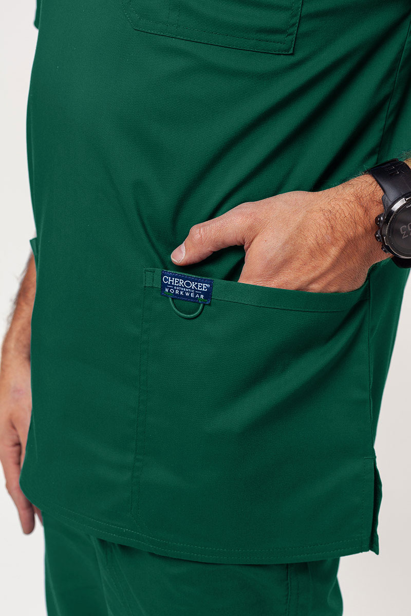 Men's Cherokee Revolution scrubs set (V-neck top, Fly Cargo trousers) hunter green-5