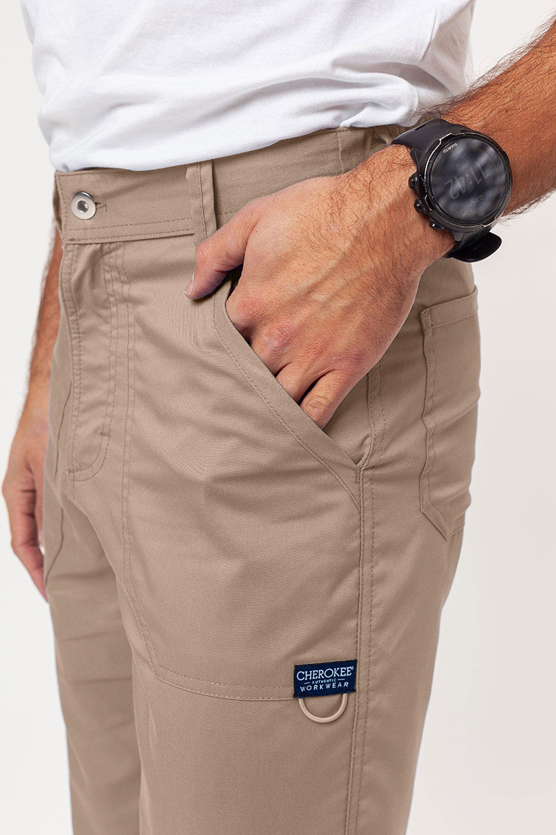 Men's Cherokee Revolution scrubs set (V-neck top, Fly Cargo trousers) khaki-9