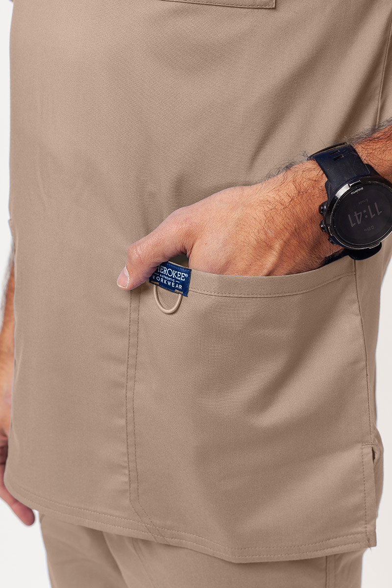 Men's Cherokee Revolution scrubs set (V-neck top, Fly Cargo trousers) khaki-5
