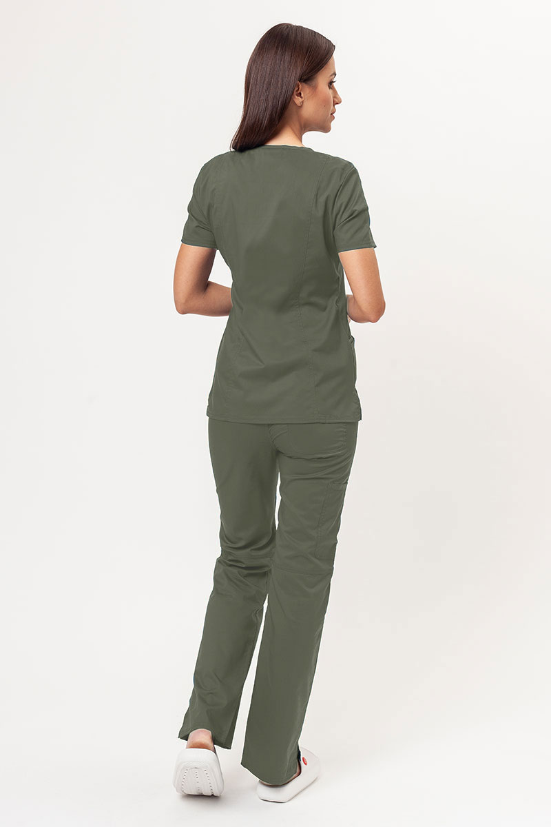 Women's Cherokee Revolution (Mock top, Straight trousers) scrubs set olive-1
