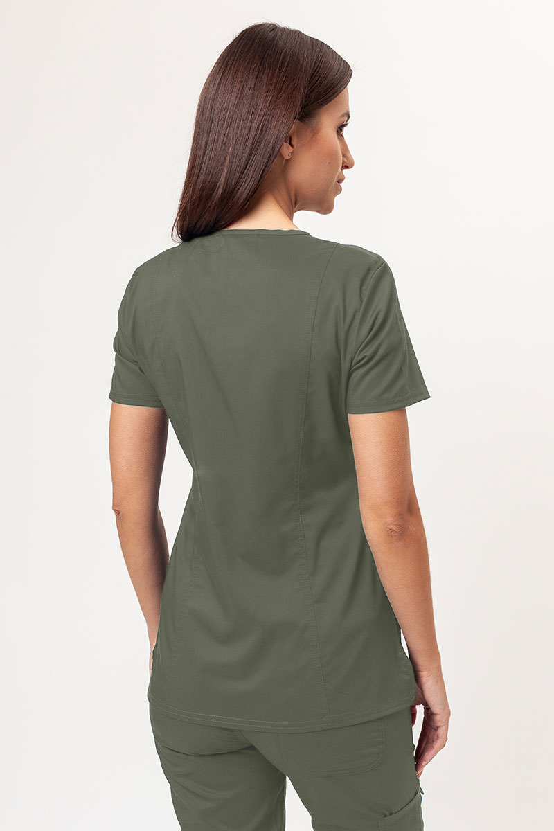 Women's Cherokee Revolution (Mock top, Straight trousers) scrubs set olive-3
