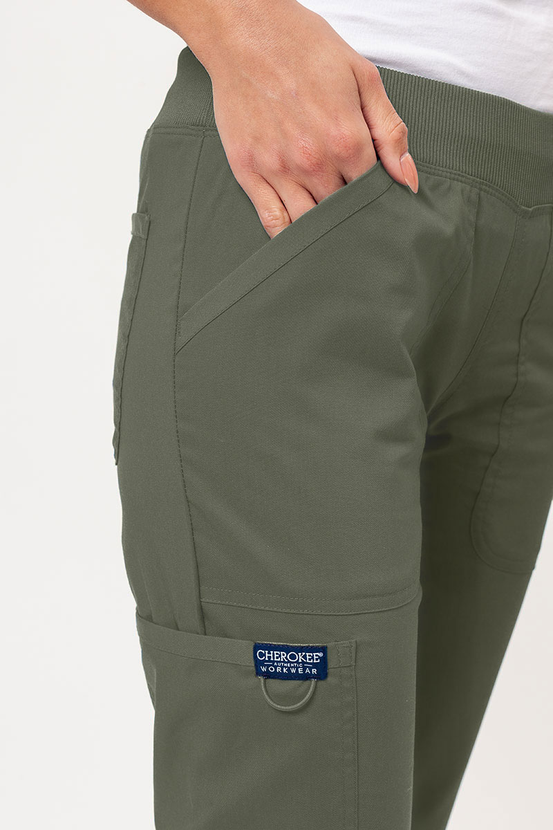 Women's Cherokee Revolution (Mock top, Straight trousers) scrubs set olive-10