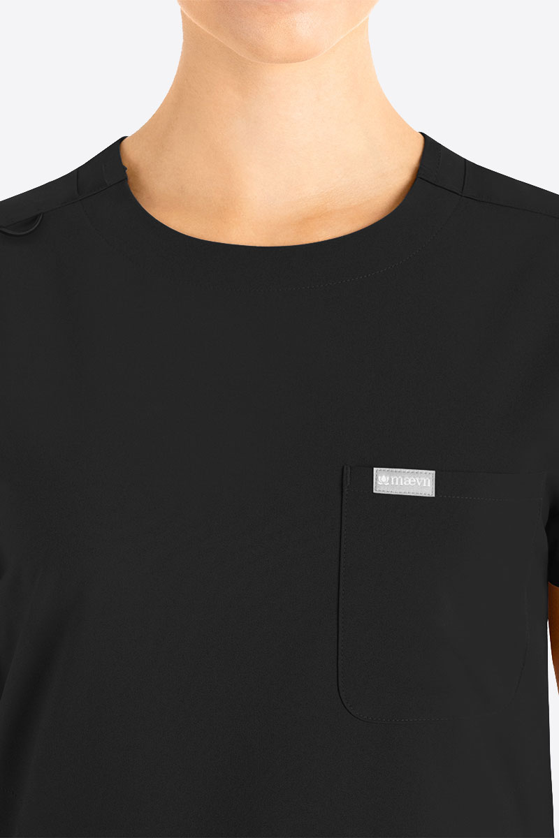 Women's Maevn Momentum Round scrubs set black-2