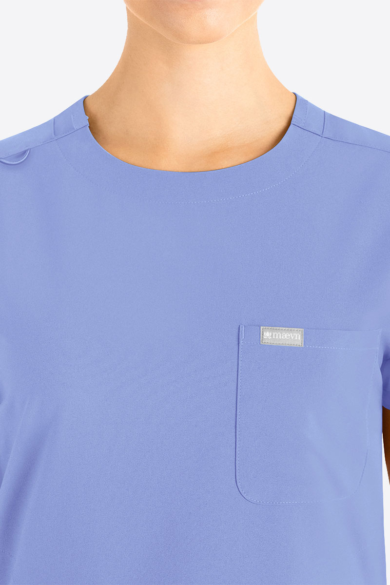 Women's Maevn Momentum Round scrubs set ciel blue-2