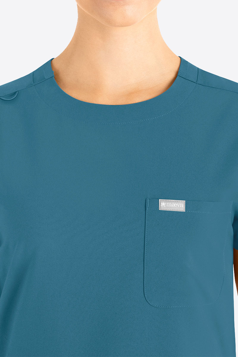 Women's Maevn Momentum Round scrubs set caribbean blue-2