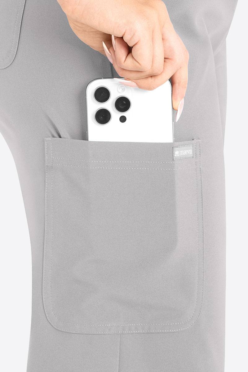 Women's Maevn Momentum Round scrubs set quiet grey-9