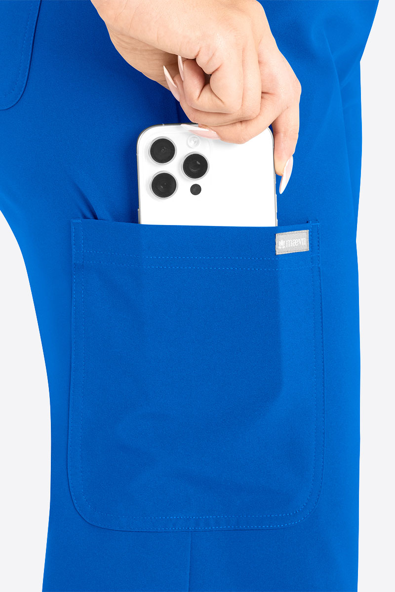 Women's Maevn Momentum Round scrubs set royal blue-9