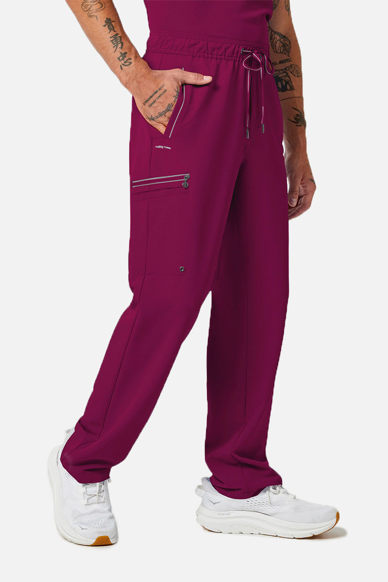 Men's Healing Hands Steven scrubs set wine-8