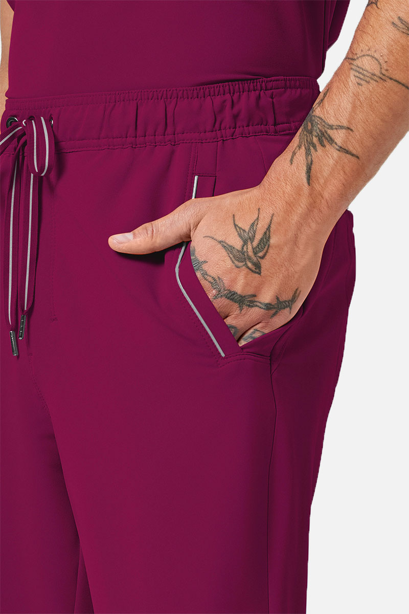 Men's Healing Hands Steven scrubs set wine-11