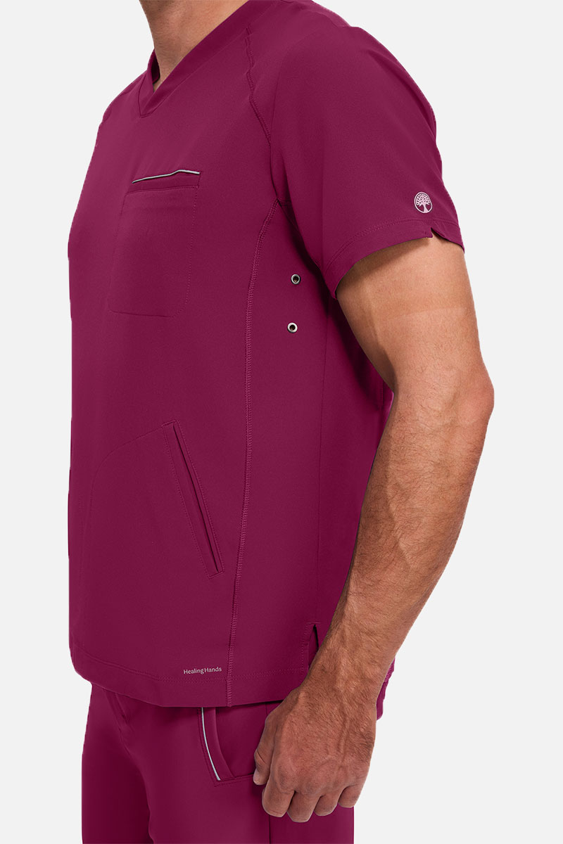 Men's Healing Hands Steven scrubs set wine-4