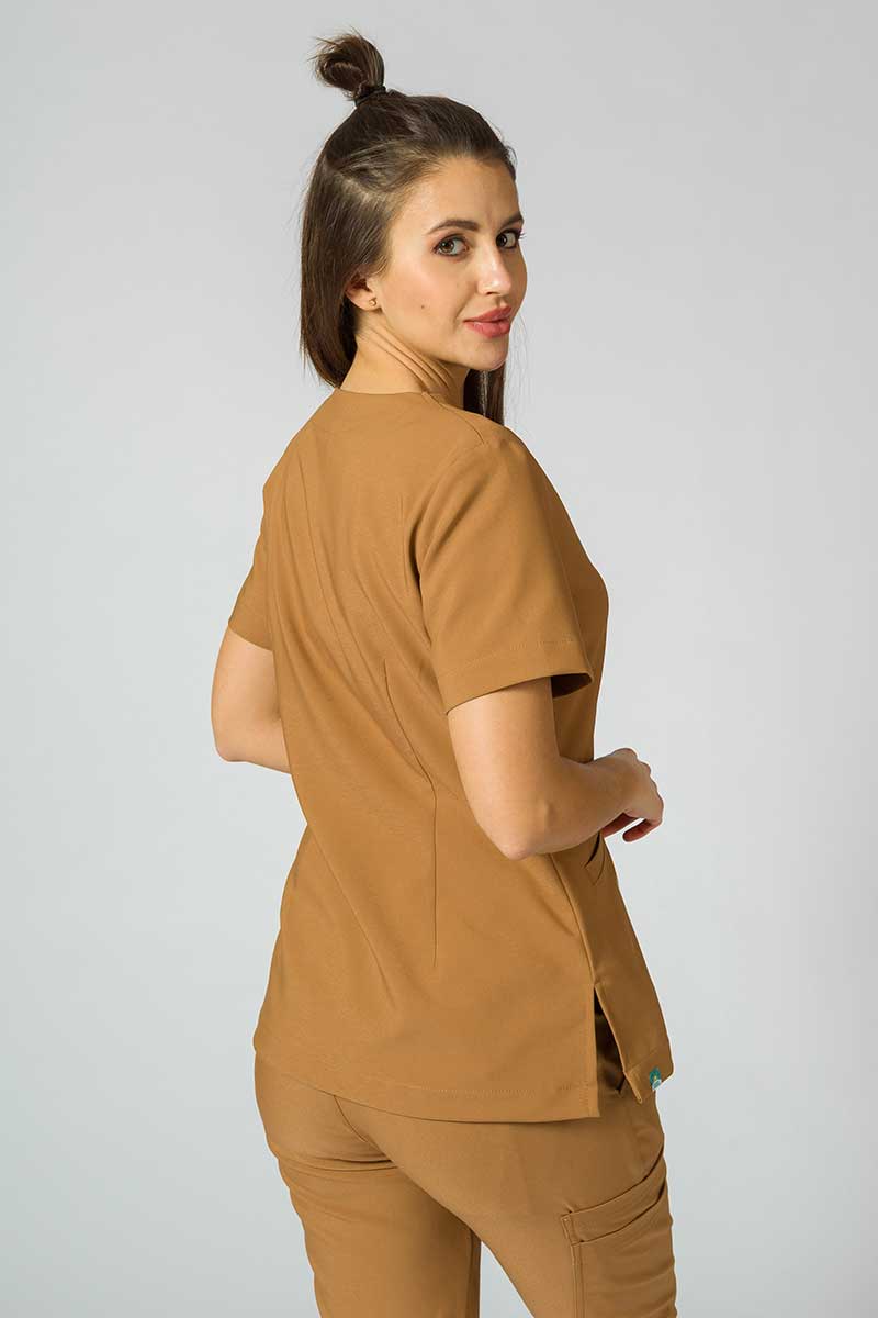 Women’s Sunrise Uniforms Premium Joy scrubs top brown-1