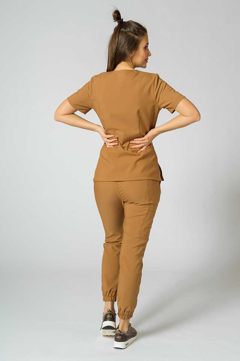 Women’s Sunrise Uniforms Premium Joy scrubs top brown-6