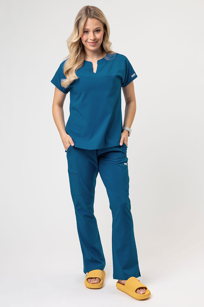 Women's Maevn Momentum Flare Leg scrub trousers caribbean blue-6