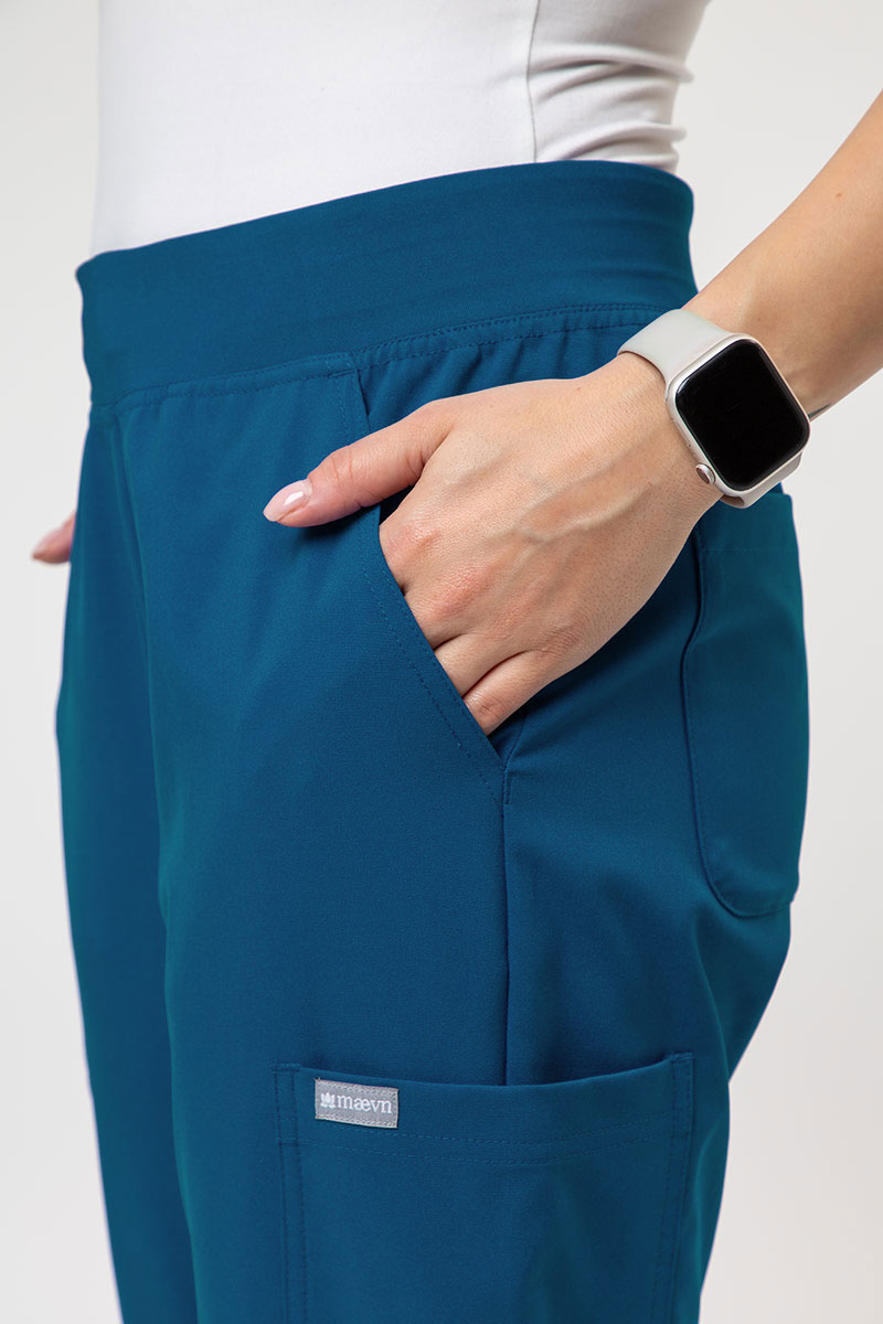 Women's Maevn Momentum Flare scrubs set caribbean blue-11