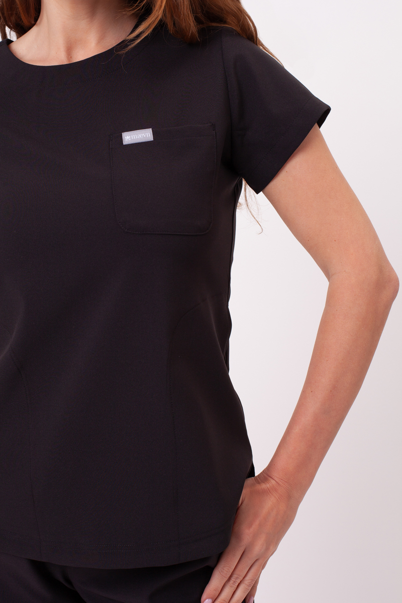 Women's Maevn Momentum Round scrubs set black-4