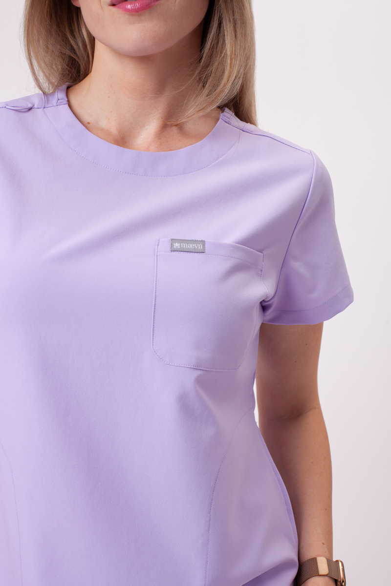 Women's Maevn Momentum Round Neck scrub top lavender-5