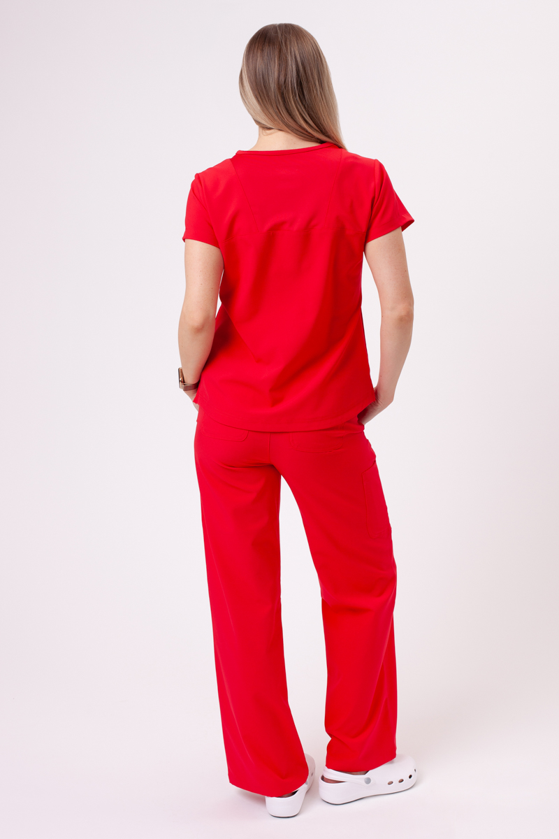 Women's Maevn Momentum Round Neck scrub top red-7