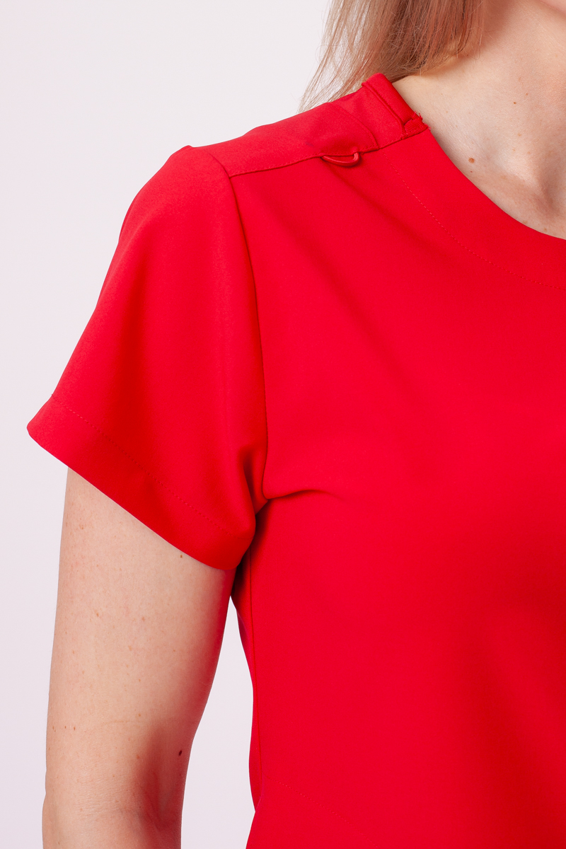 Women's Maevn Momentum Round Neck scrub top red-2