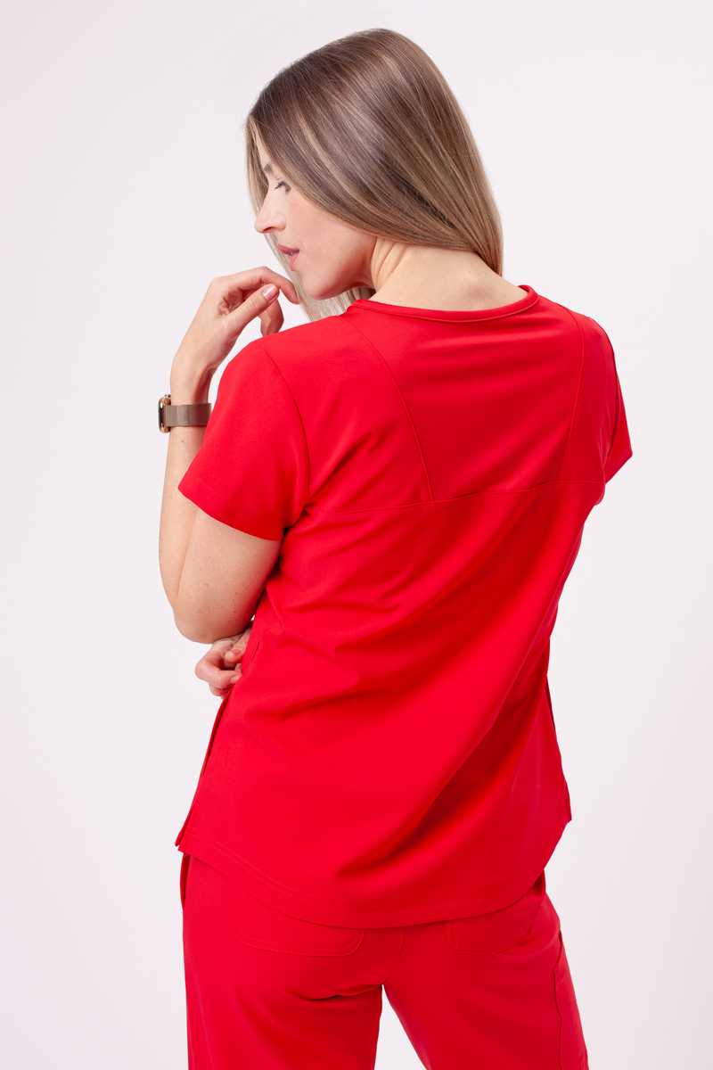 Women's Maevn Momentum Round Neck scrub top red-6