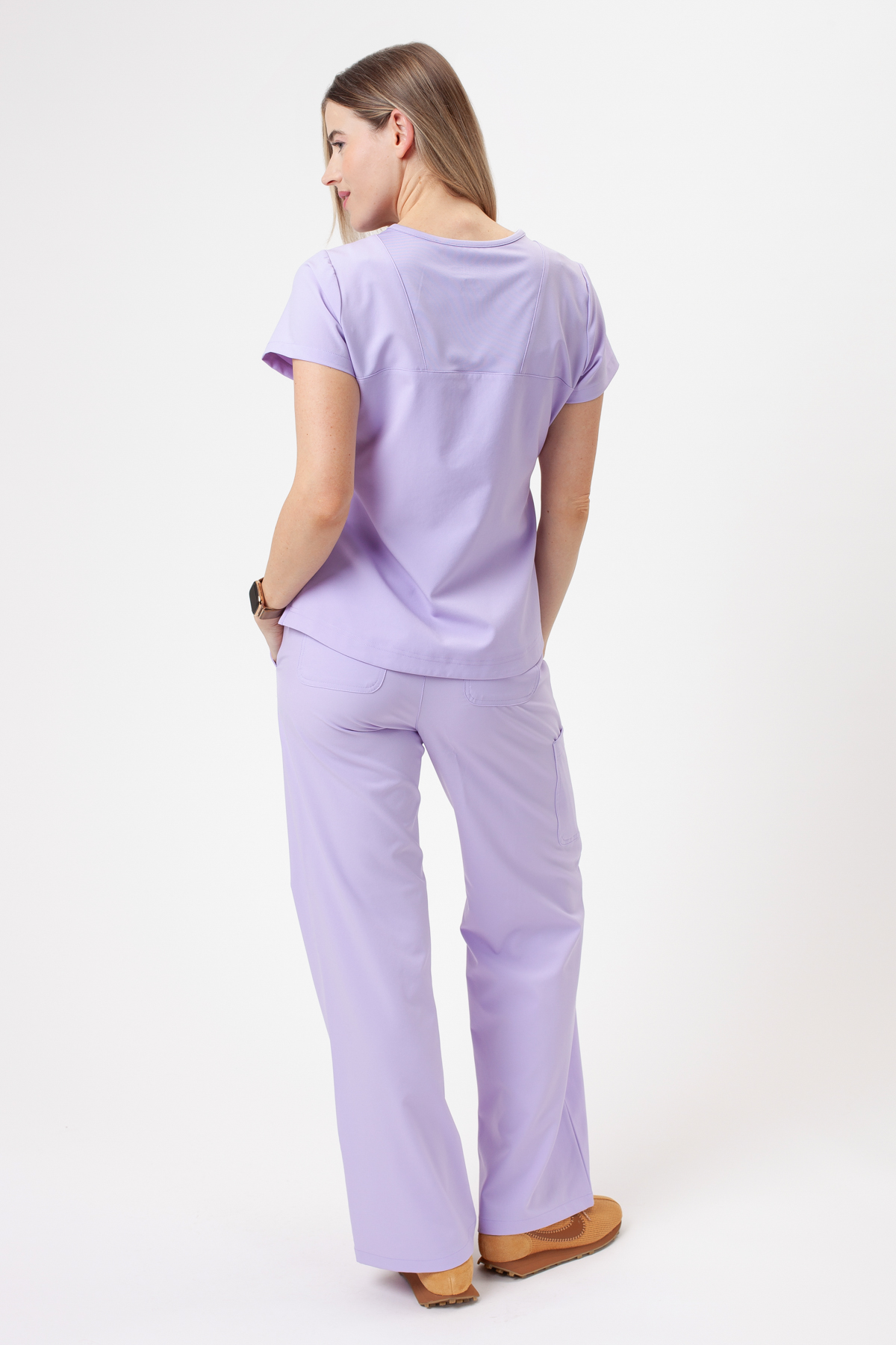 Women's Maevn Momentum Round Neck scrub top lavender-8
