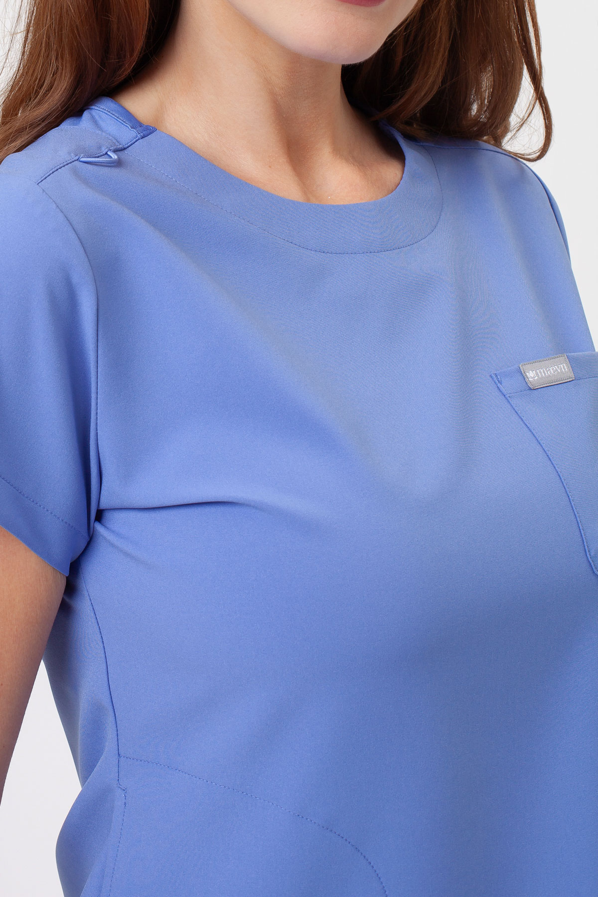 Women's Maevn Momentum Round scrubs set ciel blue-4