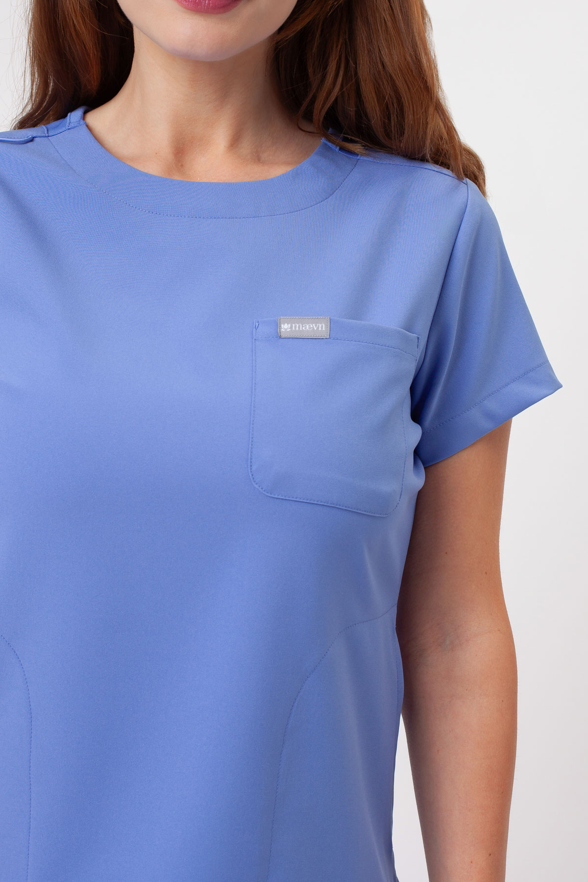 Women's Maevn Momentum Round scrubs set ciel blue-5